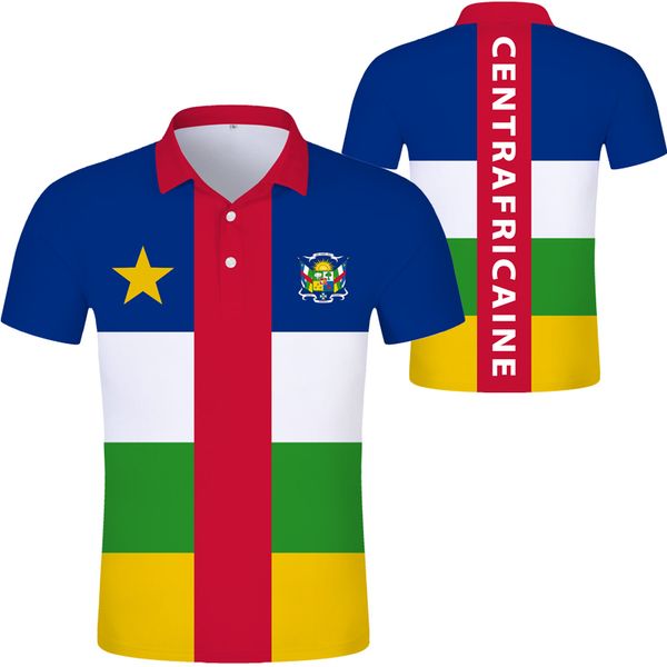 

central african polo shirt custom name caf polo shirt nation flag centrafricaine republic french print po clothing 220608, White;black