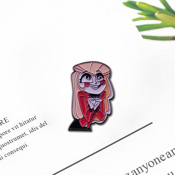 

hazbin l antagonist extremely evil boss veronica mede pin badge american internet cartoon metal pins funny character, Blue