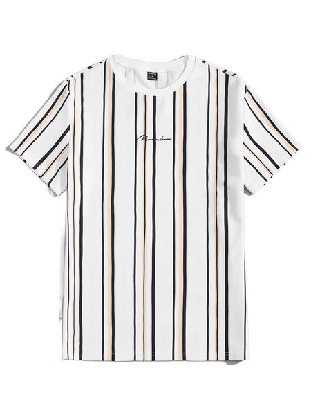 

men letter graphic striped tee p6bq#, White;black
