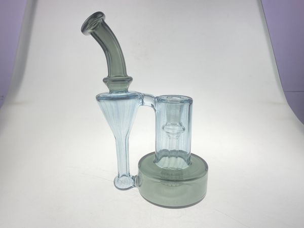 Benzersiz Biao Cam Bongs RBR1.0 Stil Hookahlar Mavi Yıldız ve Gri 14mm Eklemli Su Boruları