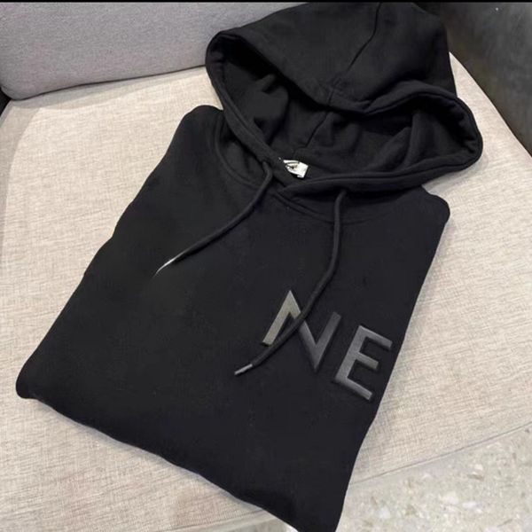 

designer men's women hoodies sweatshirts couple simple steel printed letters logo casual loose hooded sweater2022 autumn and winter new, Black