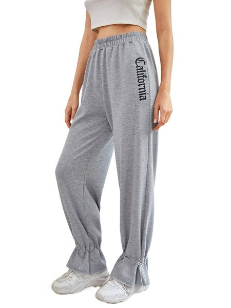 

letter graphic drawstring sweatpants c1kt#, Black;white