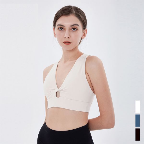 

lu-wxw122 yoga clothes women's seamless naked feeling gathered beautiful back shockproof fitness no steel ring sports underwear please