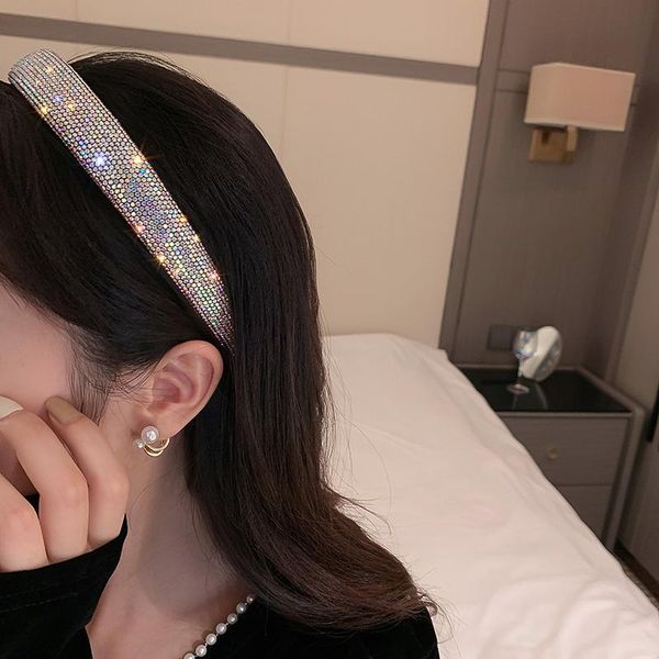 

hair clips & barrettes shiny full rhinestone headbands silver color hairbands velvet headwear for women accessories jewelry gifts, Golden;silver