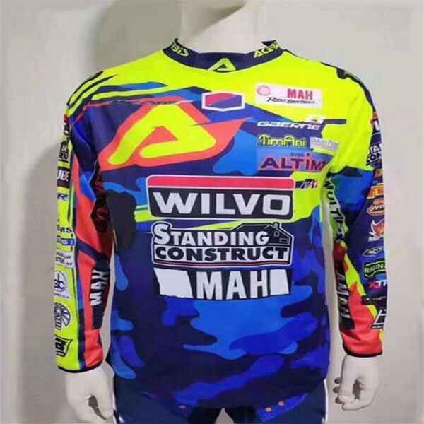 Maillot de descente de moto manches longues T-shirt à séchage rapide en polyester de motocross le même style est personnalisé2773