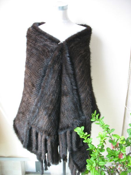 

women's winter fur cape real mink fur shawl wraps with pocket poncho coat brown, Blue;gray
