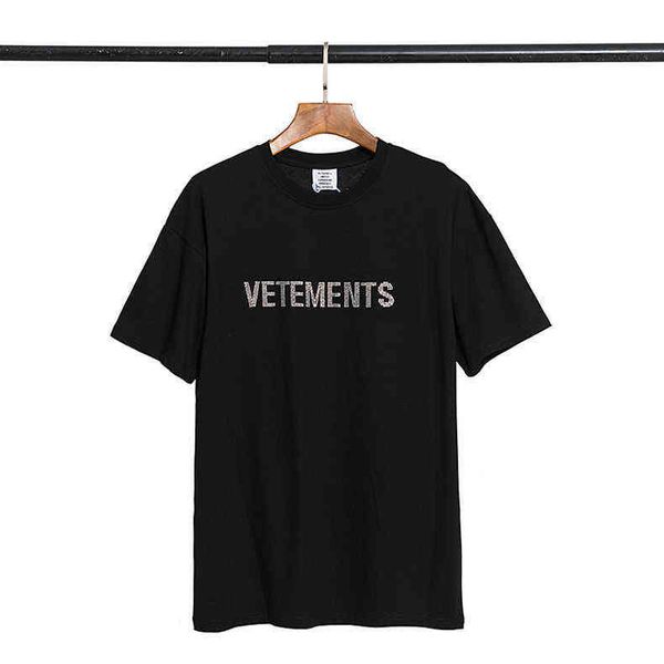 

vetements 2022 vtm wittemen men's and women's loose lovers leisure drill short sleeve t-shirt trend, White;black