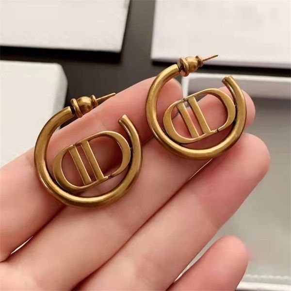 

80% off outlets pair letter earrings female fashion personalized hollow circle jewelry, Golden