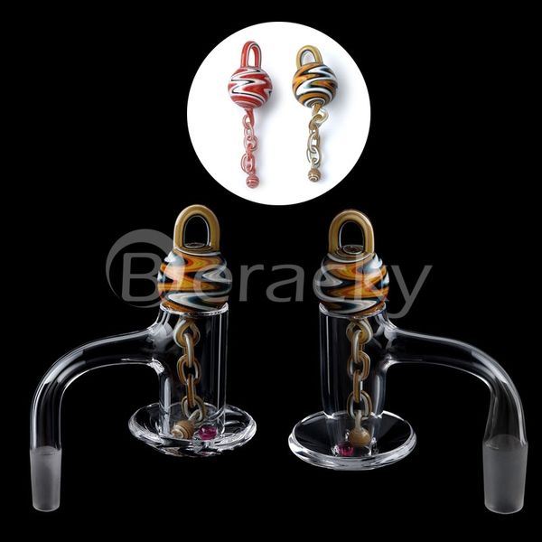 2 stili Accessori per fumatori Frullatore a spirale senza cuciture Banger al quarzo Chiaro chiodo per frullatore con catene Terp in vetro per tubi Dab Rigs Water Bong