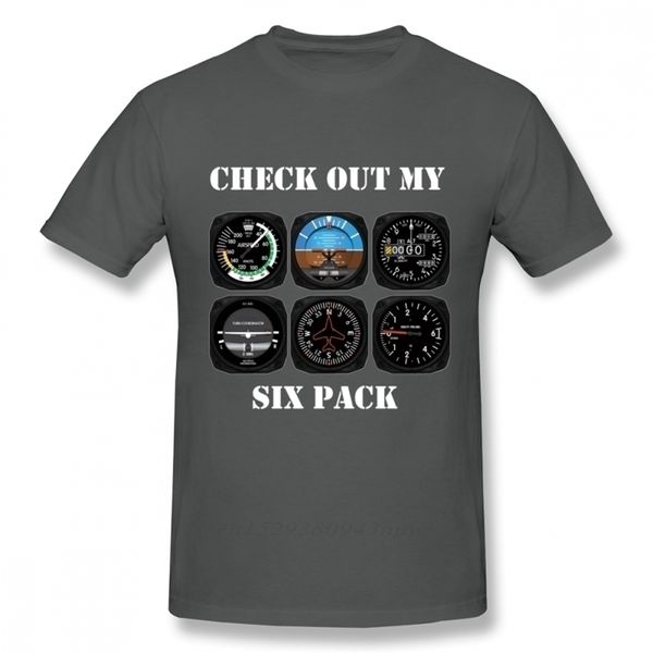 

awesome aviation 6 pack instrument for pilots t shirt graphic print camiseta cotton big size homme tee shirt 220512, White;black