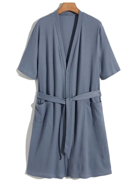 

men pocket patched belted lounge robe h8zq#, Black;brown