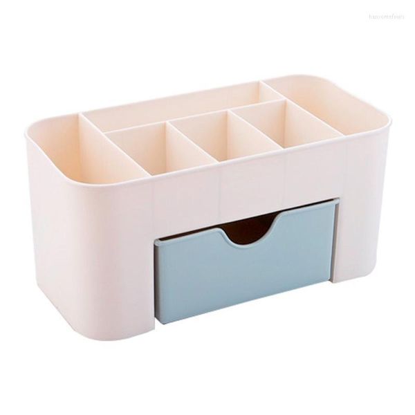 Caixa de organizador de maquiagem plástica para Cosmetics Desk Office Multifunction Desktop Storage Boxes Gaveta 2022