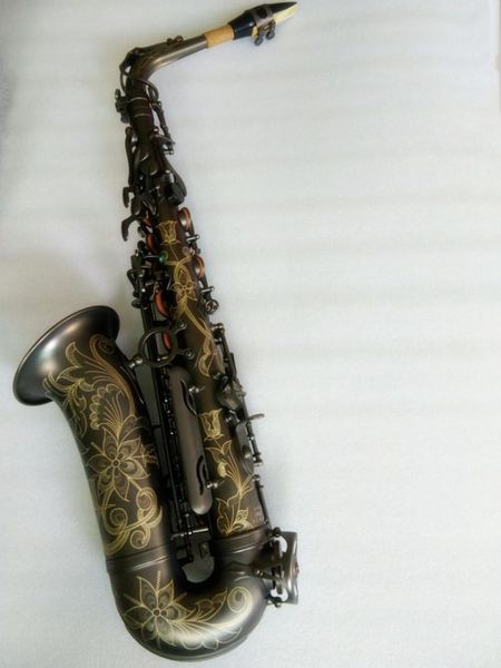 

quality alto saxophone black ebtune musical instrument a-992 with mouthpiece with reed. neck.