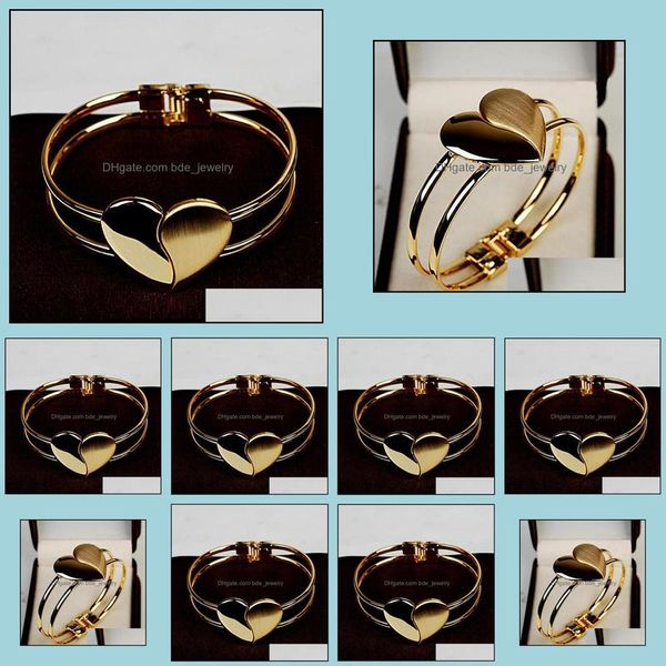 

charm bracelets bracelet bangle womens fashion gold tone cuff heart bling hand chain charms drop delivery 2021 jewelry bdejewelry dhg7m, Golden;silver