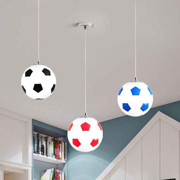 Подвесные лампы скандинавские стеклянные футбольные огни для детской спальни гостиная, висящая декор, лофт, кухонные осветительные светильники