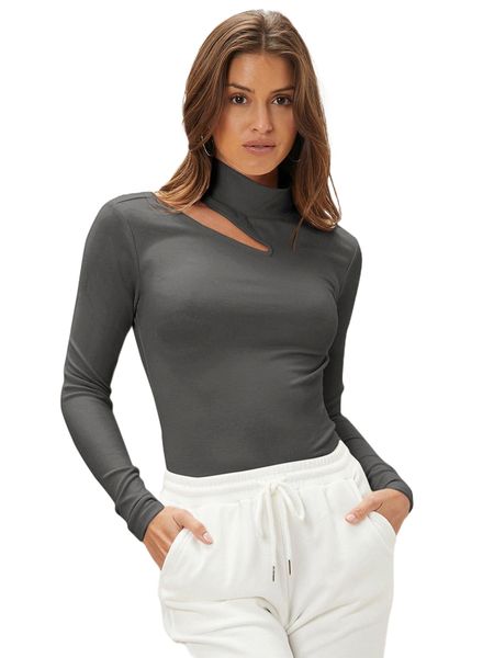 

motf eco recycled polyester slim cut-out t-shirt k1op#, White