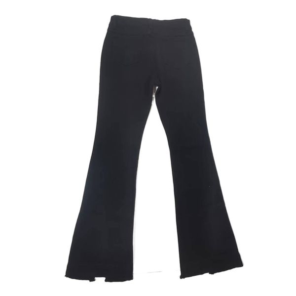 

ladies jeans high waist slim casual wide leg stretch denim flared pants women, Blue