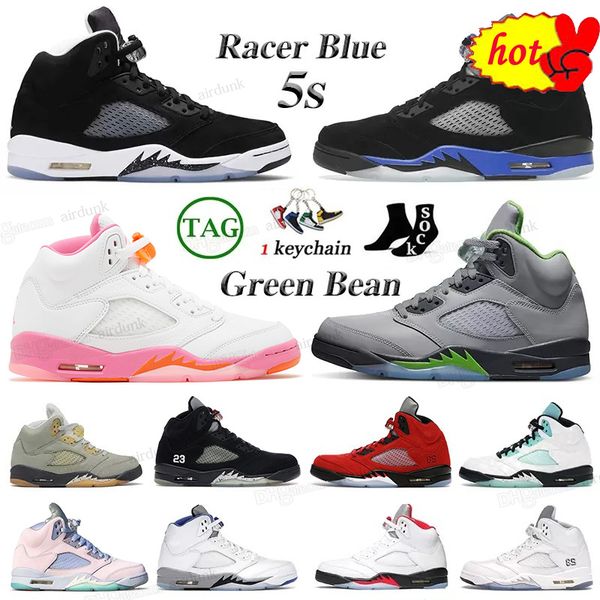 

basketball shoes for men 5s 5 jumpman concord green bean racer blue raging red what the stealth 2.0 oreo fire shattered backboard moonlight, Black