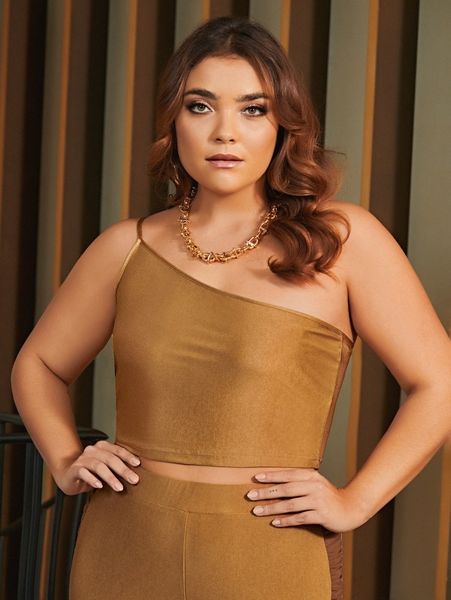 

plus one shoulder s2tm#, Black