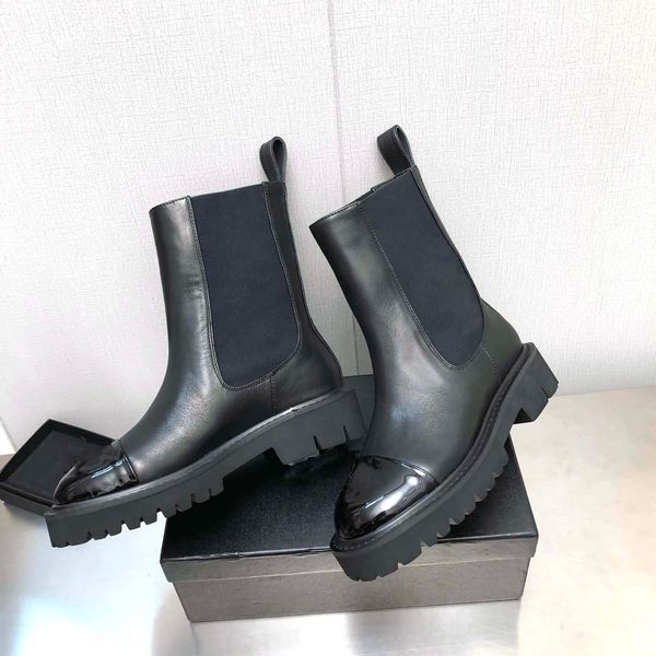 

autumn winter fashion luxury martin boot women elastic leather designer women's boots, Black
