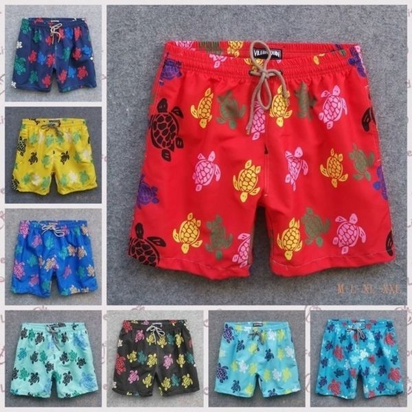 

swim quick drying men's shorts beach pants turtle vilebrequin fashionable urban leisure hip hop printed shorts swimwear swimming trunks, White;black