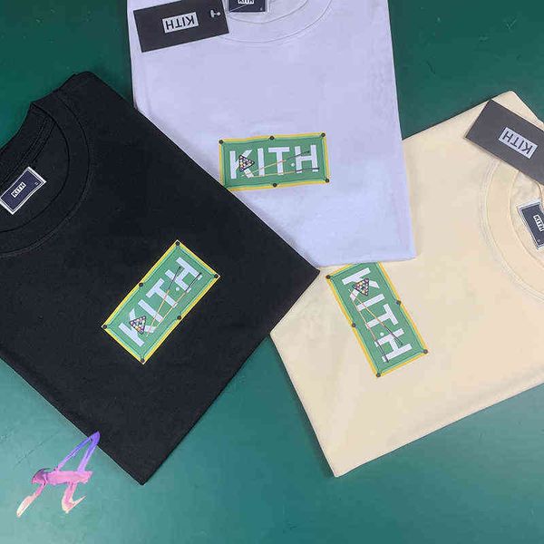 

2022 pool table print kith graphic t shirts casual kith oversized t-shirt women's men's clothing, White;black