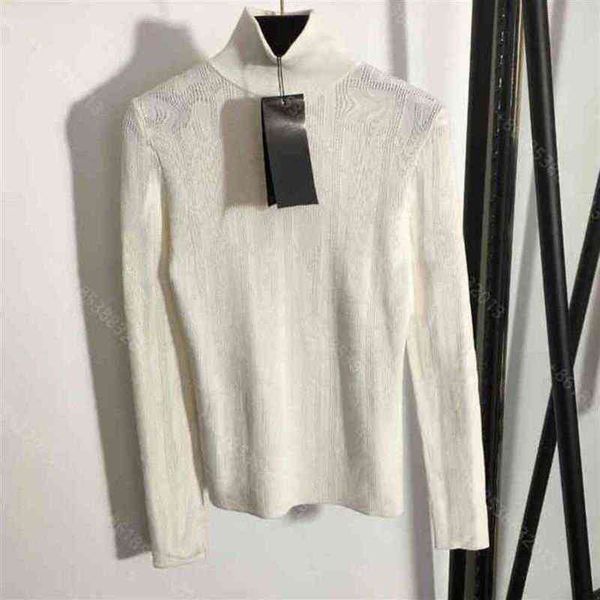 

designer hollow sweater shirt for women mesh bottoming shirt jacquard bottoming shirt womens cashmere long sleeve pullover br166s, White;black