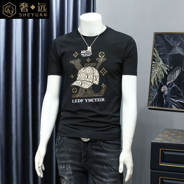 

2022 summer mens t shirt fashion drill luxury tees, White;black