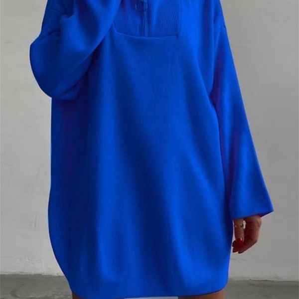 Вязаный охват воротник женская свитер платье пуловер с длинным рукавом джемпер женское осень зима мода причинно-боевые свитеры 220402