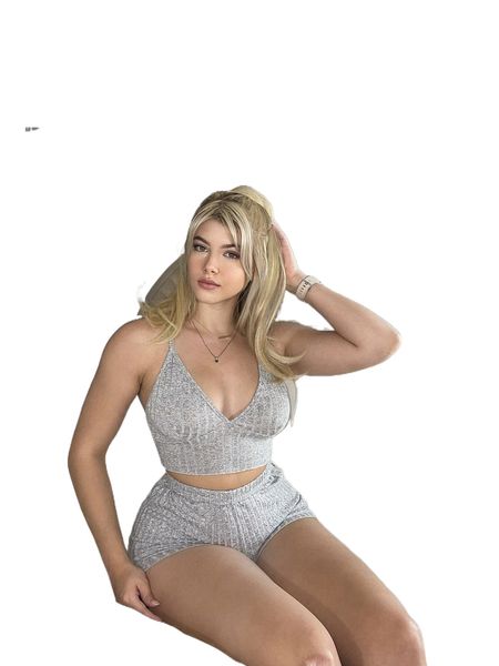 

romwe x gabiciamp ribbed lettuce trim pj set t6or#, Black;red