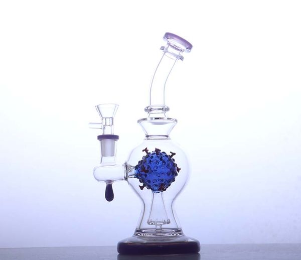 Mini narghilè da 10 pollici bong in vetro gorgogliatore per fumare acqua bong pipa per fumo palla perc blu, verde