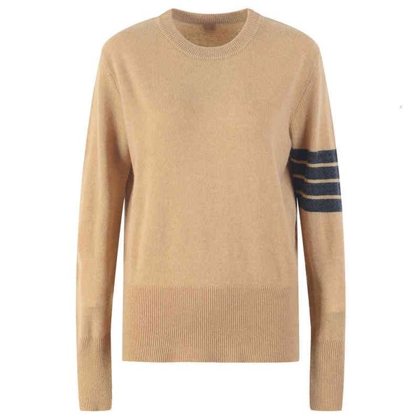 

women's knits tees fashionable temperament round neck four bar sweater long sleeve autumn winter korean women's all wool tq2b, White