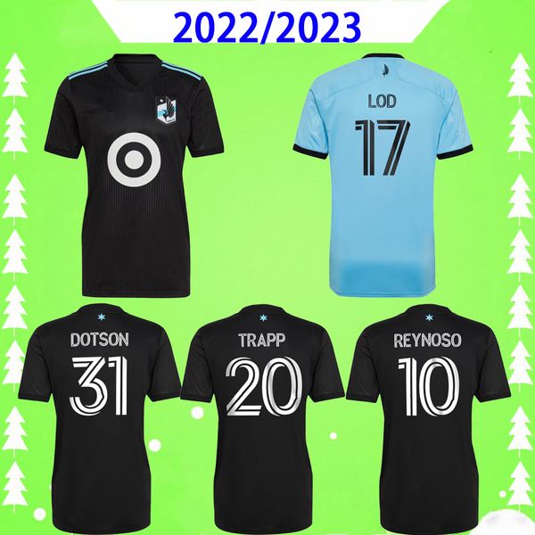 

2022 2023 minnesota soccer jerseys mÃ©tanire mls amarilla dotson trapp lod reynoso away home 22 23 united football shirts s-2xl camiseta de f, Black;yellow