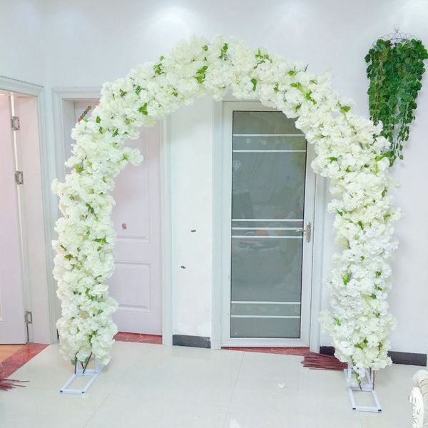 Personalizar decoração de festa Blossoms de cerejeira branca Arch U Design em forma de cenário de casamento