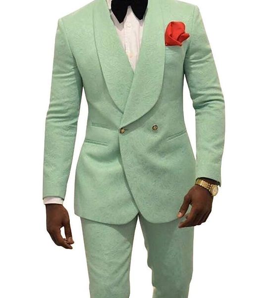 Отличное качество двухбортное жених смокинг Shawllapel Slim Fit Groomsmen свадебное платье осень зимнее