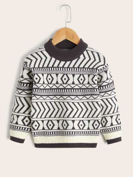 

toddler boys argyle & chevron pattern mock neck sweater she, Blue