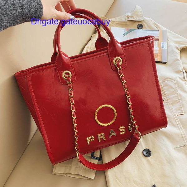 

classic women's luxury handbags evening bags ch designer metal letter badge tote bag small mini body leather beach handbag large female