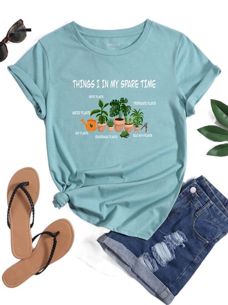 

plant & slogan graphic tee n8ch#, White