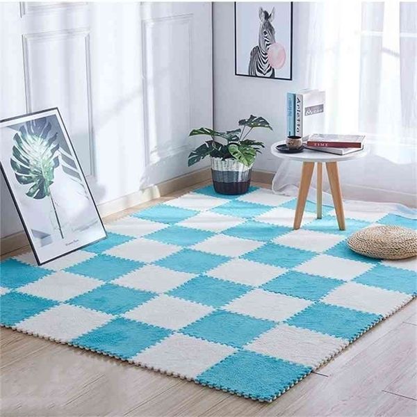 

10/20 pcs/lot soft plush kids rug baby play mat toys eva foam infant developing mat rug puzzle interlock floor mats 30x30 cm 210402