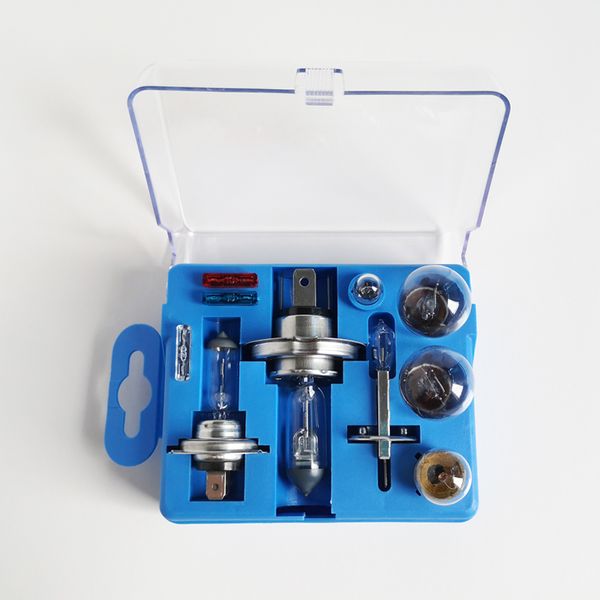 

new car halogen emergency kit h1 h4 h7 55w 60w light bulb fuse car kit spares t10 w5w 1156/ba15s 1157 g18 replacement kit set