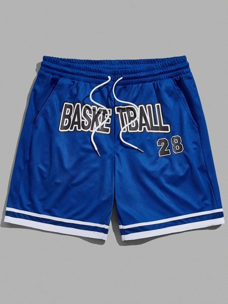 

men letter graphic jersey shorts m8td#, White;black