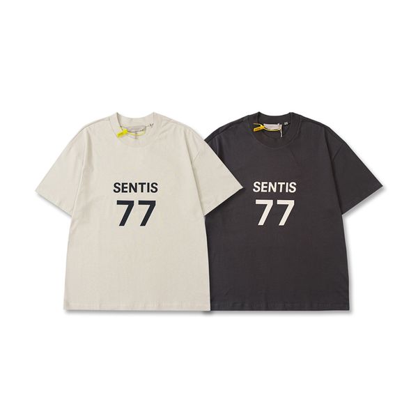 

22ss europe number 77 plus size t shirt high street tee spring summer fashion men women cotton tshirt, Black;brown