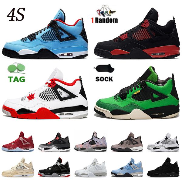 

basketball shoes 4s jumpman 4 men women sneakers manila university blue military black cat canvas white x oreo fire red thunder bred off fla