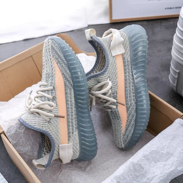 

2022 running shoes white speckled aqua tones mexico city metallic men women outdoor trainers sports sneakers yeezies with half size 36-48
