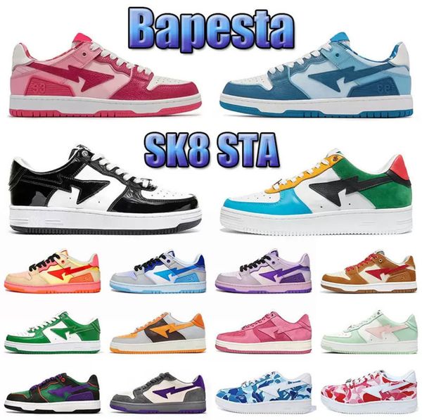 

bapestas baped sk8 sta mens womens running shoes bapesta camo black white green red orange casual shoes camouflage trainers sports sneakers