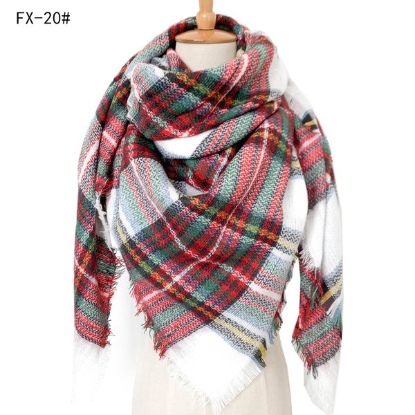 

autumn and winter scarf imitation cashmere enlarged double-sided colorful plaid scarf, Blue;gray