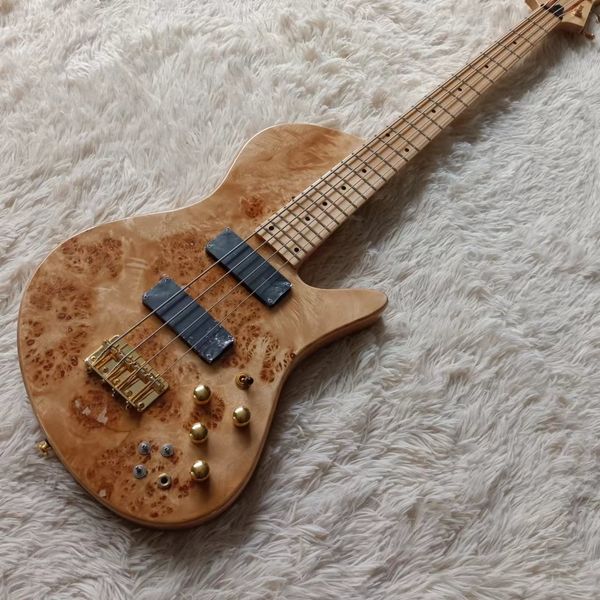 

5 strings custom electric guitar hardware gold finish gloss delivery