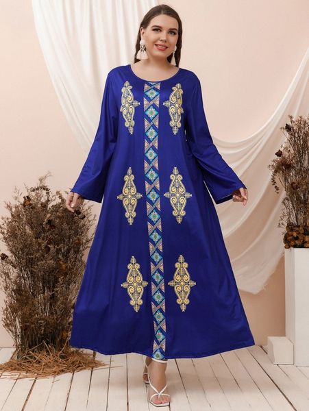 

plus plant print tunic dress p5ra#, Black