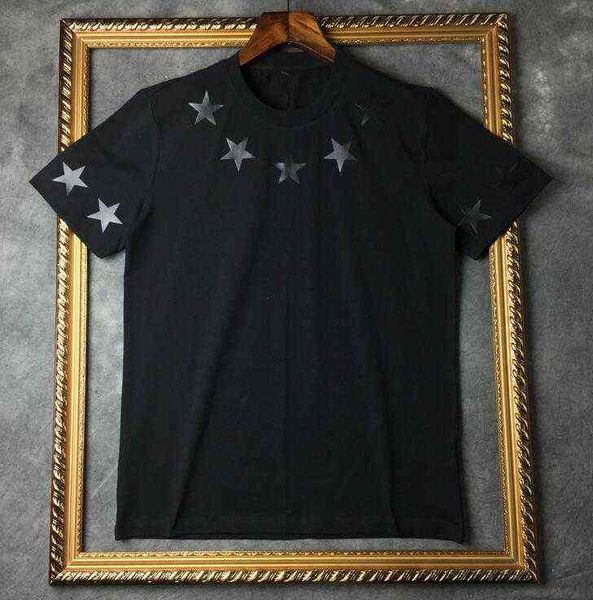 

summer designer mens t shirt t-shirt short sleeves black white classic style five pointed red star women tee round neck fashion tshirt, White;black
