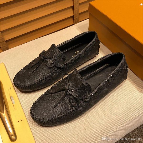 

a2 luxury comfortable mens casual loafers shoe vintage style light flats designer moccasin shoes zapatos para hombre big size eur 38-46, Black